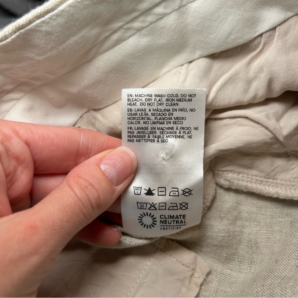 Reformation 100% Linen Pants Oatmeal Size 0 - Picture 13 of 15
